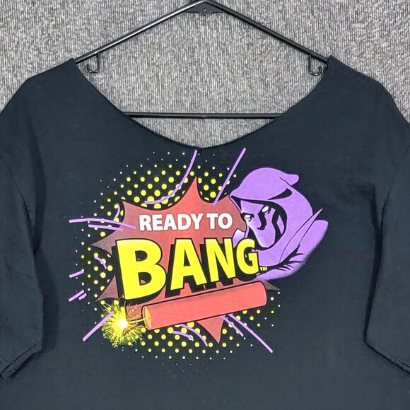 Phantom Fireworks T-Shirt Mens Small Black Ready To Bang Graphic Tee Cut Collar - Picture 2 of 8